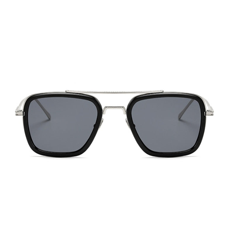 Steampunk Black Sunglasses Woman/man Mirrored Designer Brand Woman Glasses Vintage Blue Lens Sun Glasses Female UV400