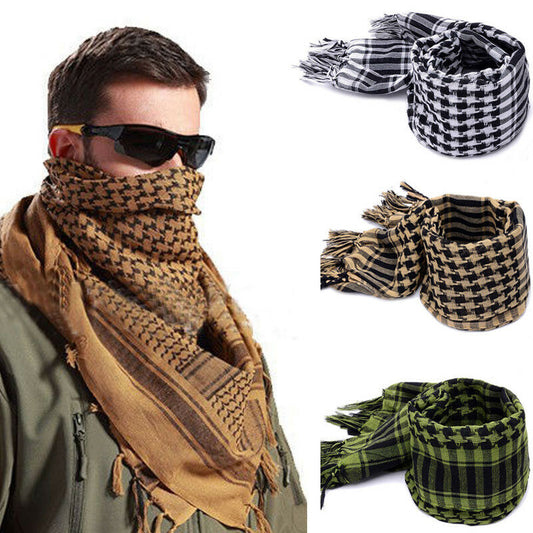Outdoor Women Men Scarves Lightweight Square Shawl Military Arab Tactical Desert Army Shemagh KeffIyeh Arafat Scarf