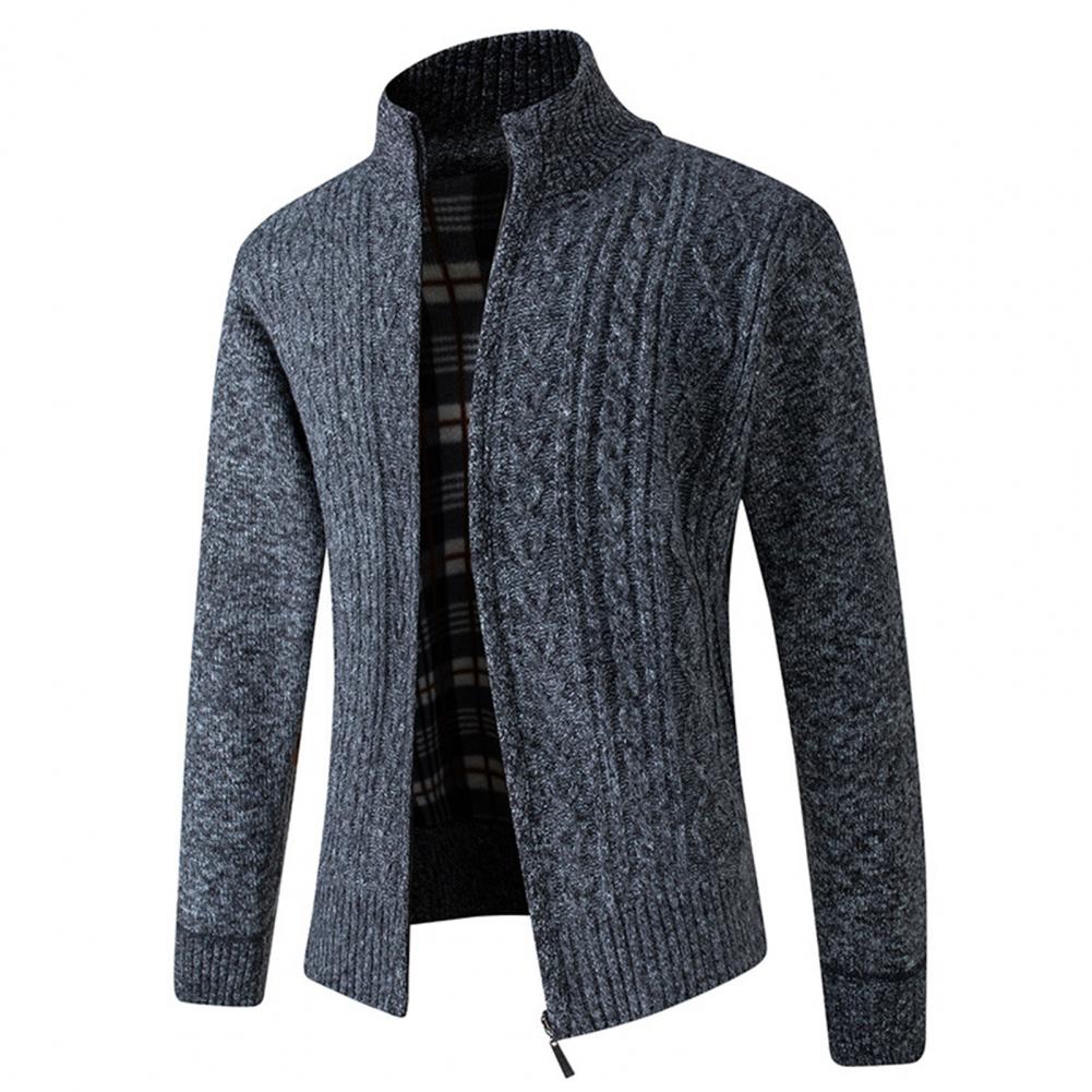 Men Jacket Long Sleeve Warm Casual Slim Elastic Knitwear Sweatercoat Great Knitwear Coats Male Jacket Autumn Winter