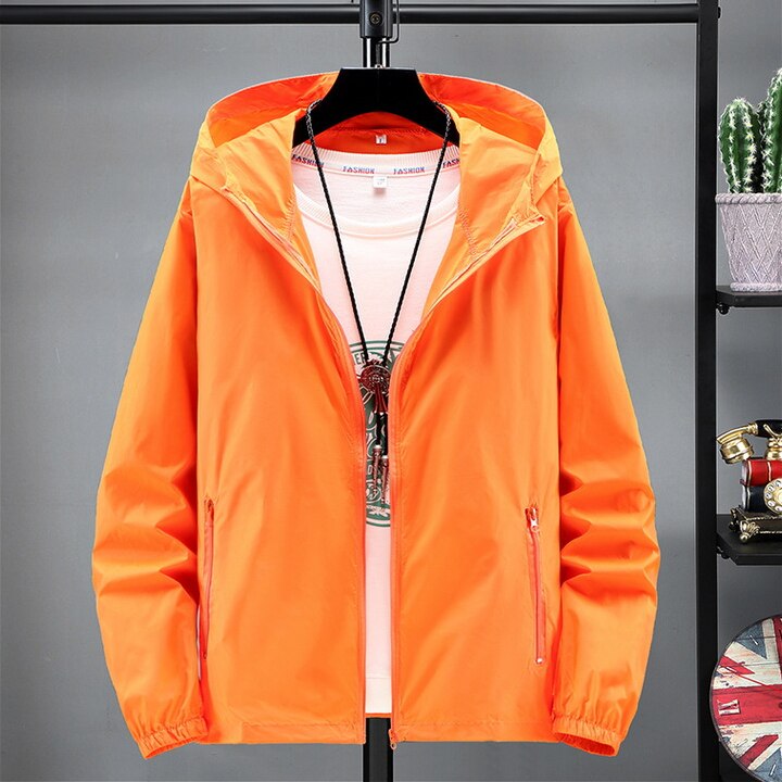Summer Thin Jacket Men Women Red White Top 2021 New Plus Size 7XL Loose Couples Outdoor Sports Sun Protection Hooded Coat GH236