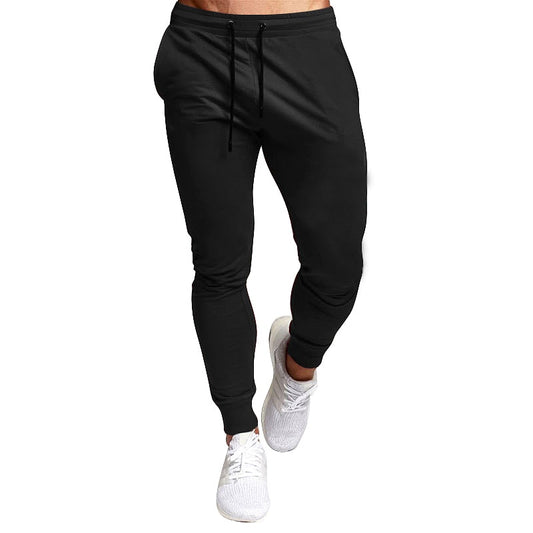 Hot selling solid color casual men's casual slim sportswear solid color men's gym leggings jogging sports casual pants trousers