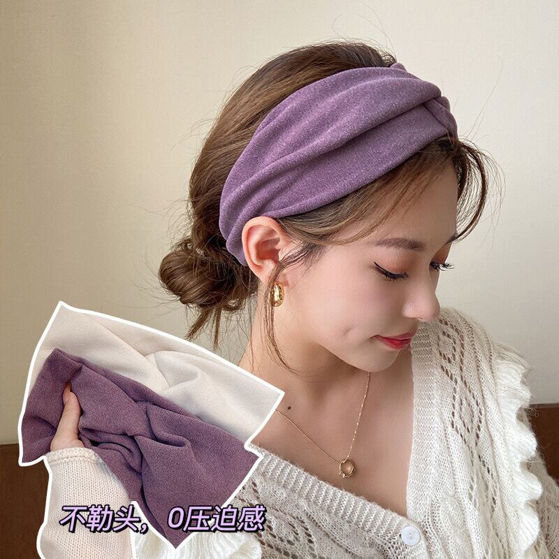 Cotton Headbands Vintage Cross Turban Bandage Bandanas HairBands Hair Accessories For Women Girls Solid Color Hair Bands