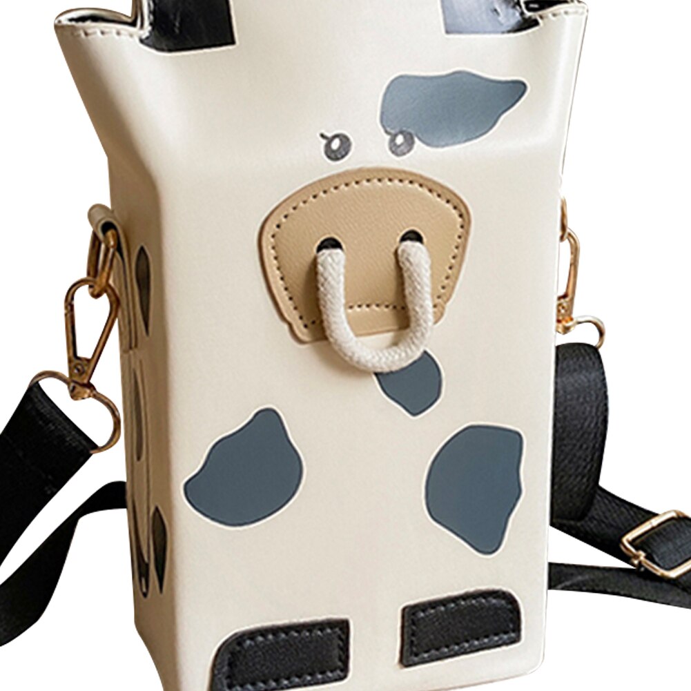 Fashion Women Cow Milk Printing PU Leather Shoulder Crossbody Messenger Bag Casual Ladies Small Handbags Purse