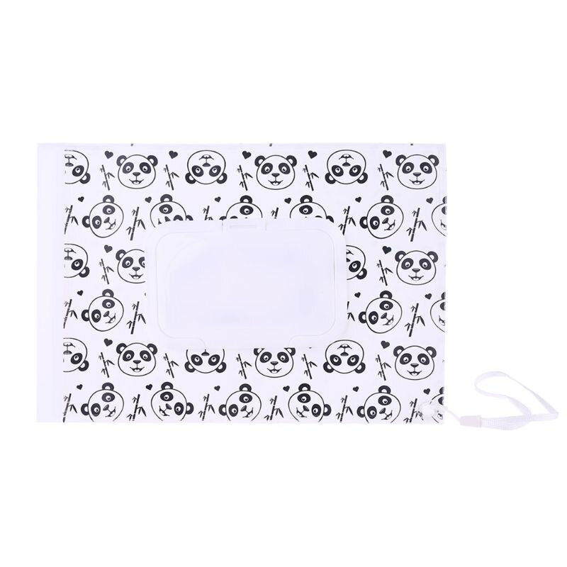 Clean Wipes Carrying Case Cartoon Print Wet Wipes Bag Cosmetic Easy-carry Pouch