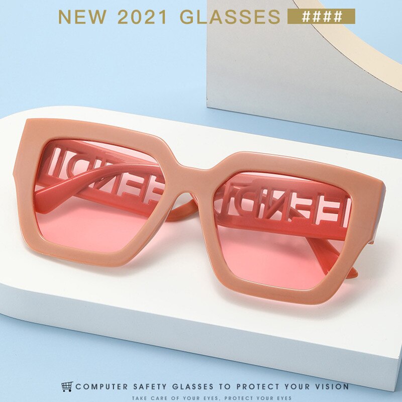 Luxury Brand Women's Sunglasses 2021 New Oversized Square Men Sunglass Vintage Hollowed Eyeglass UV400 Trendy Versatile Shades