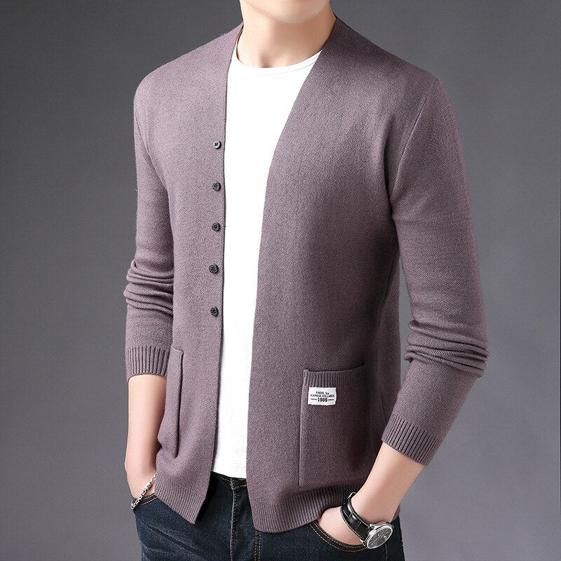Men's Sweater Male Jacket Solid Sweaters Knitwear High Quality Autumn Overcoat Casual Coat Men Brand Clothing Plus Size 3XL