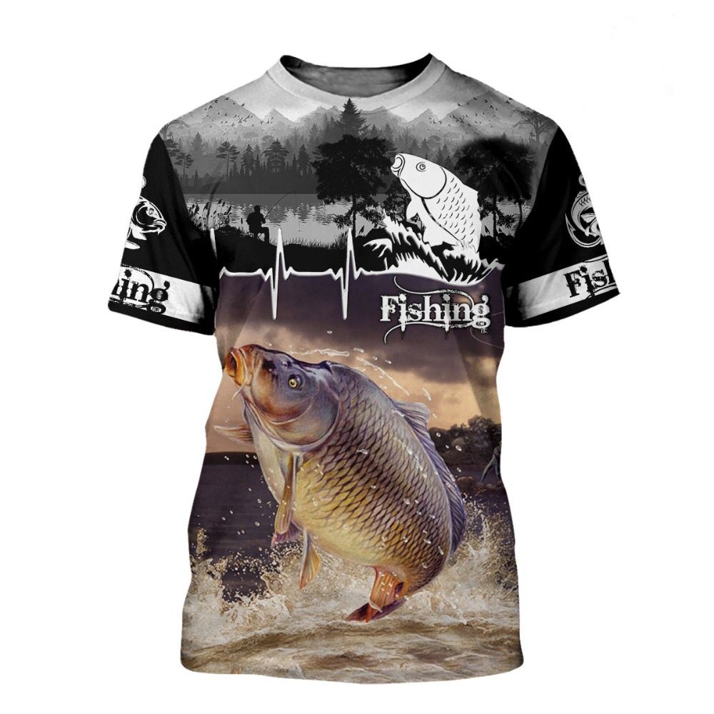 New Fashion T-shirt Trout Fishing Series 3D Printing Unisex Casual T-shirt Hip Hop Fun Street Sports Top