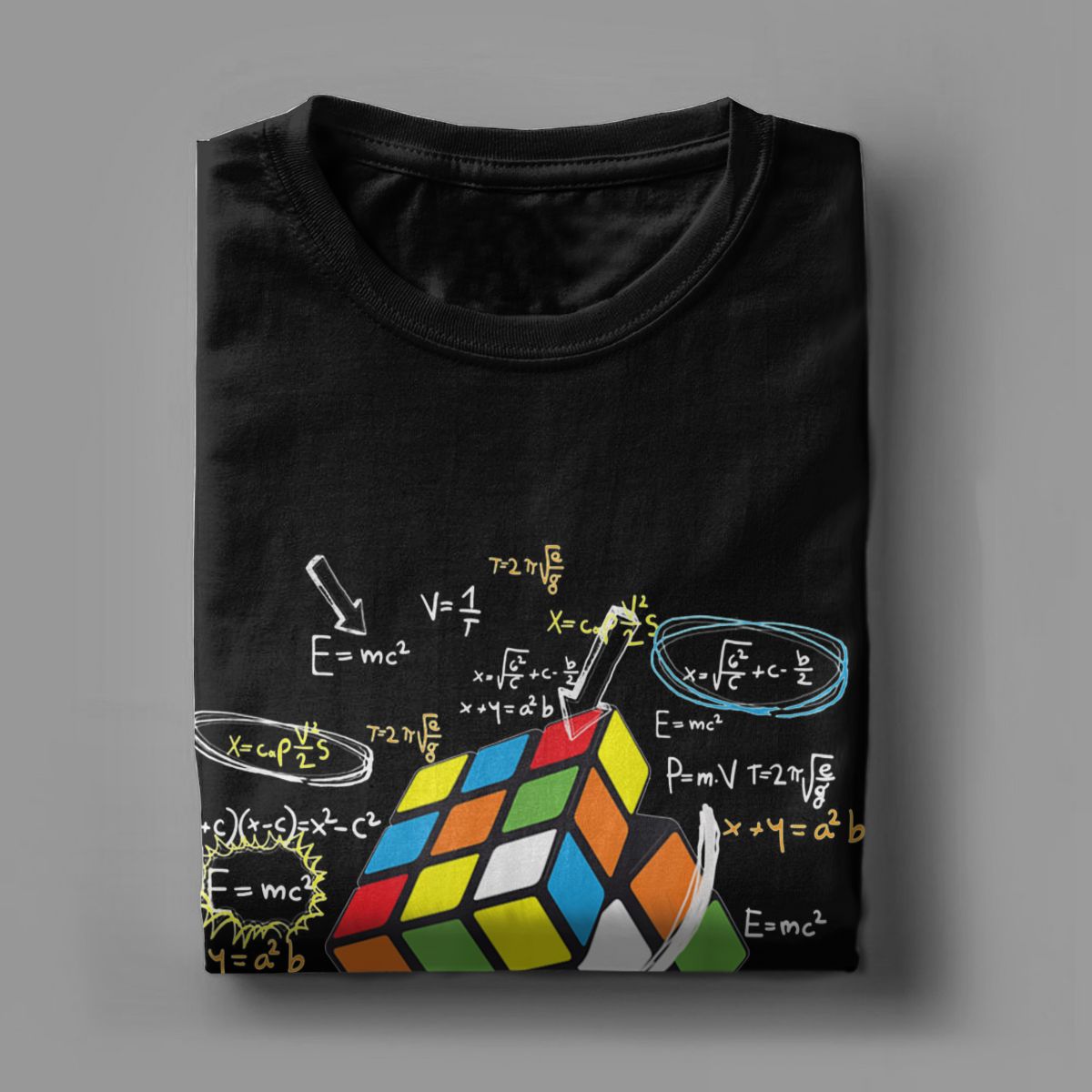 Math Rubik Rubix Rubics Player Cube Men T Shirt Math Lovers Humor Tee Shirt Short Sleeve Crew Neck T-Shirt Cotton Plus Size Tops