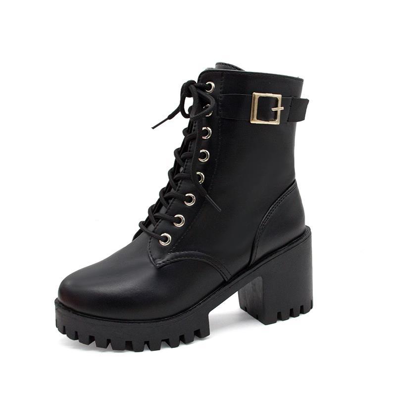 2021 Autumn Winter Warm Women Boots Soft Leather Outdoor Shoes Motorcycle Street Outdoor Style Girls High Tube Boots Women Shoes