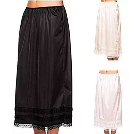 Summer Women Plain Stretch Elasticated Ladies Mid Length Long Skirt Solid Minimalist Loose Casual Home Street Skirts Size L-3XL