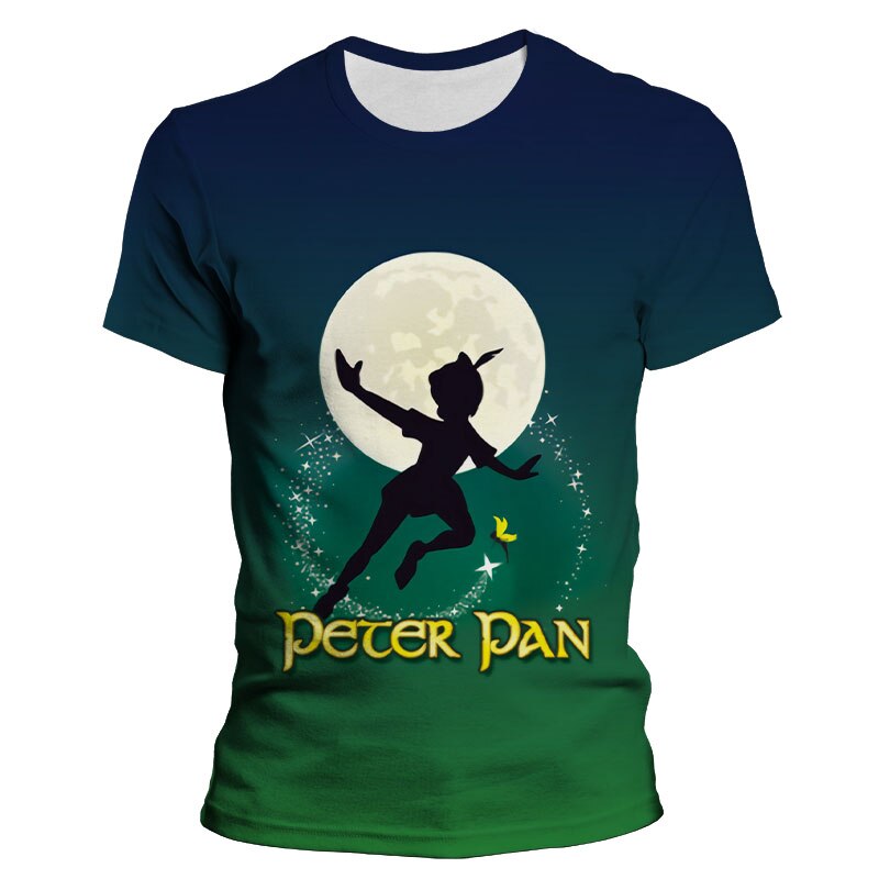 Streetwear Men's T-shirts Disney Movie Peter Pan 3D Printed Women's Clothing Short Sleeve Cartoon Anime Boy Girl Kids T Shirt