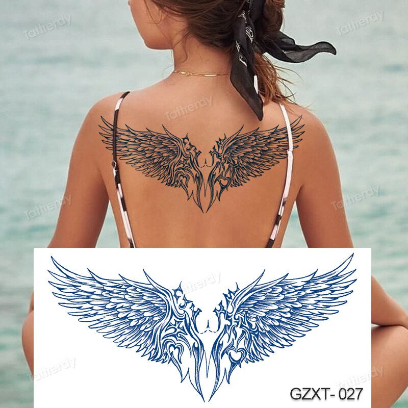 Waterproof Temporary Tattoo Sticker divine wings of angel tatto stickers juice lasting tatoo fake tattoos for girl women lady