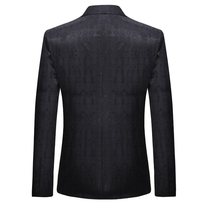 men's printed blazer fashion new men's slim suit jacket red black blue stage party social men's suit men jacket/ men suit