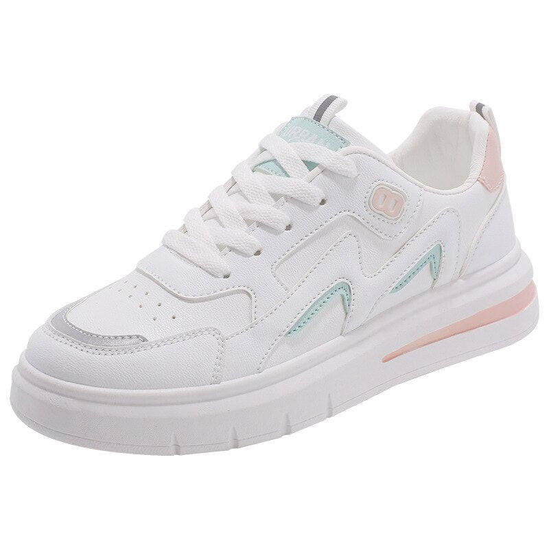 New White Ladies Shoes Women's Fashion Casual Shoes Students Breathable Flat Sneakers Women Vulcanize Shoes