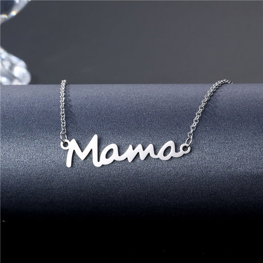 Wholesale Stainless Letter Word MAMA Pendant Necklace For Women Mothers Love Gifts Mom Jewelry Dropshipping Accessories Bijoux