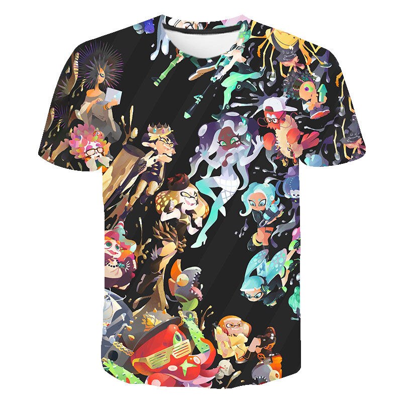 Japanese TV Game Splatoon 3D Summer Printed T Shirts Casual Men Women Fashion Short Sleeve Boy Girl Kids Short Sleeve Cool Tops