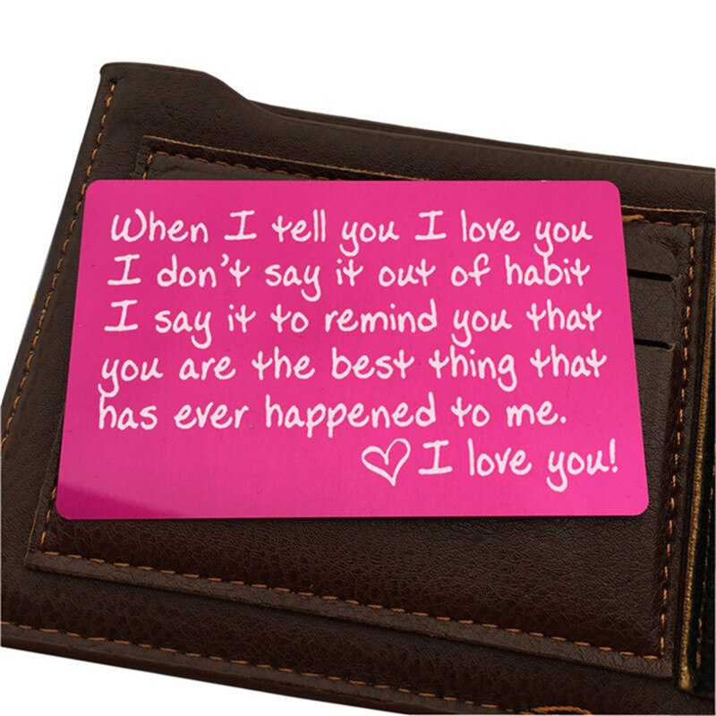 New Year Love Note Boyfriend Gifts Engraved Wallet Cards Inserts Anniversary Gifts Party Favors Christmas Gifts For Husband Men