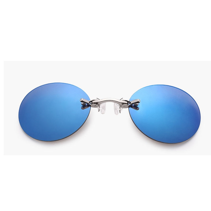 2021 Classic Round Clip On glasses Matrix Morpheus Sunglasses Matrix Sunglasses Movie sunglasses rimless sunglasses men