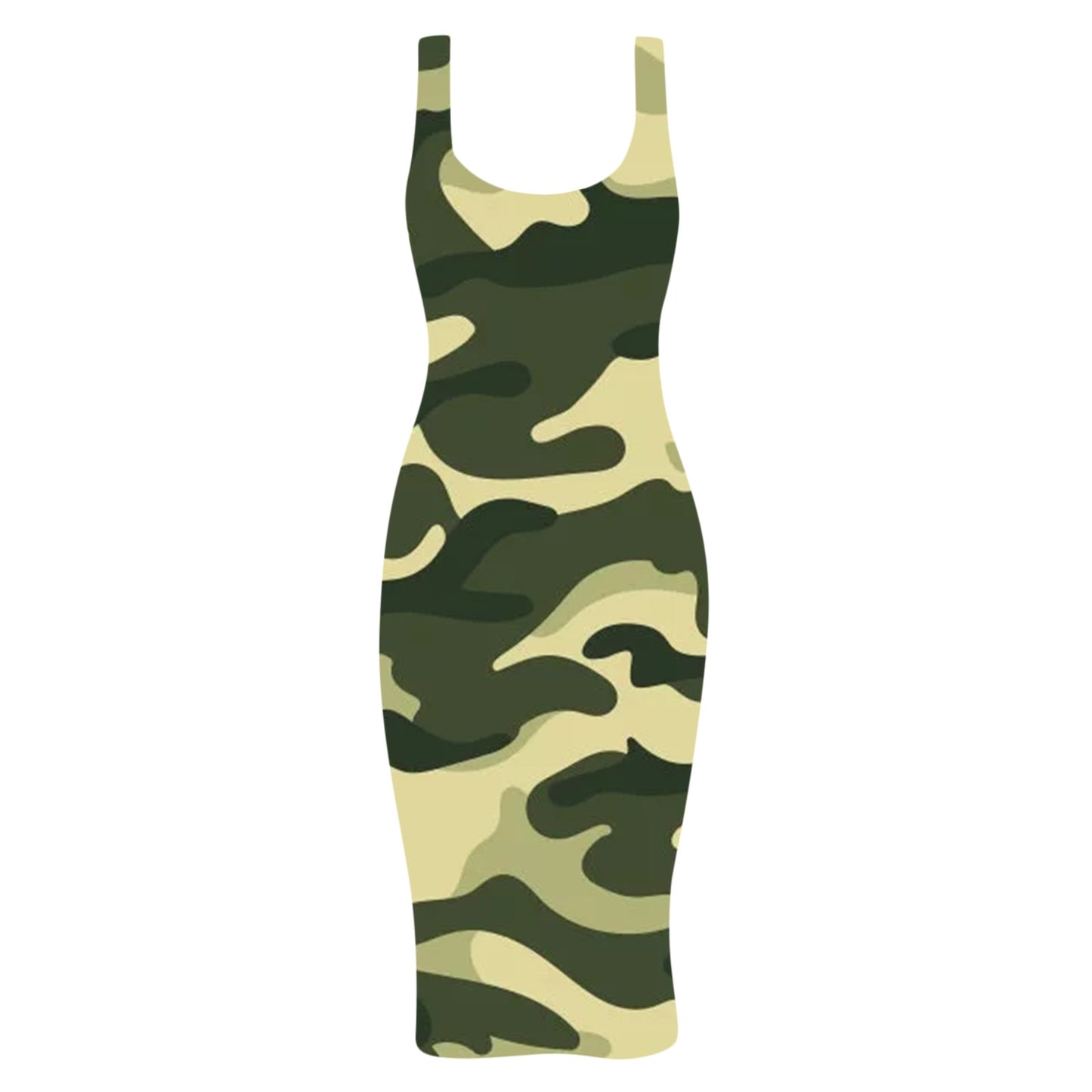 Dot Camouflage Printed Sleeveless Dress Midi Dress For Women Plus Size Robe Femme Sundress Summer Dresses For Women With Sleeves