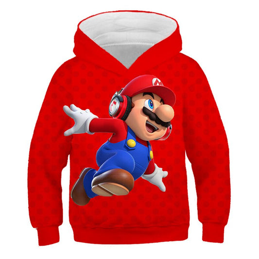 2019 Autumn children New Fashion 3d Hoodies Cartoon Super Mario 3D print Hooded Sweatshirt Funny drugs casual Pullovers