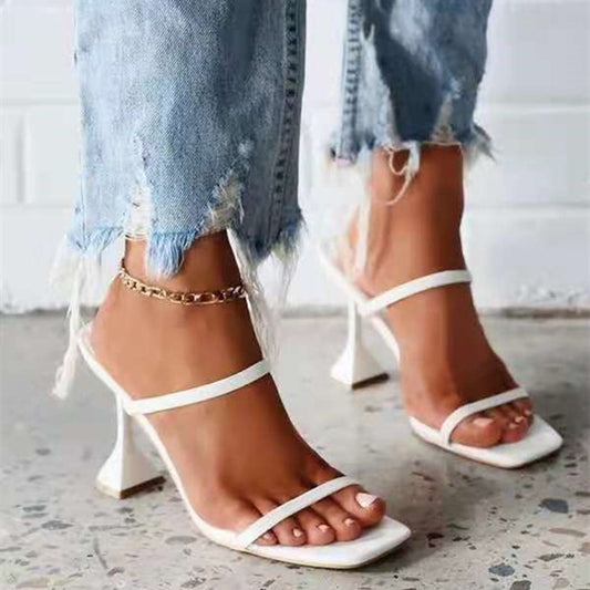 2021 New Fashion 9cm Women Sandals Pumps Summer Fashion Open Toe High Heels Party Shoes Female Sandalias  Mujer