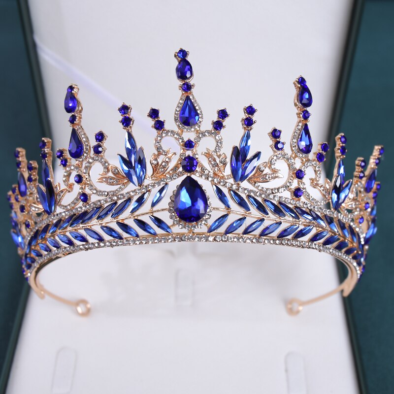 New Design Gold Tiaras And Crown Crystal Rhinestone Princess Queen Diadems Wedding Bridal Hair Accessories Head Jewelry Women