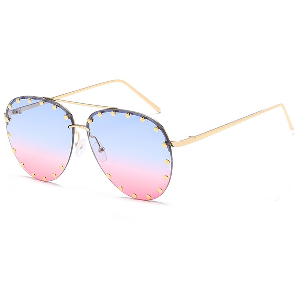 2022 Luxury Brand Design Big Vintage Rimless Sunglasses Women Men Cat Eyes Fashion Gradient Lens Sun Glasses Shades For Female