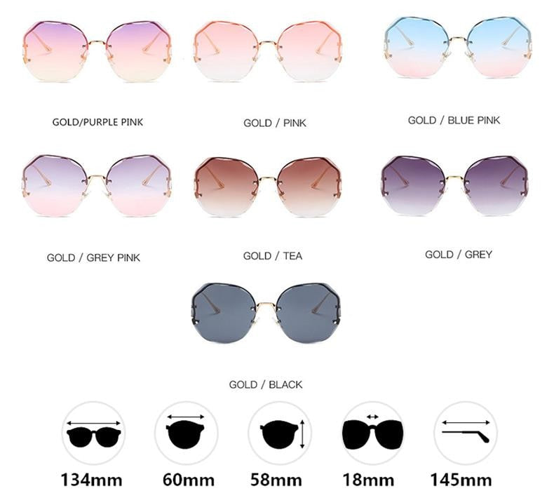 2021 Fashion Tea Gradient Sunglasses Women Brand Design Vintage Pilot  Retro Cutting Lens Gradient Sun Glasses Female UV400