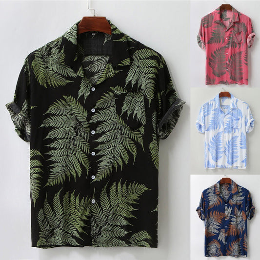 Loose Buttons Hawaiian Shirts Men's Colorful Summer Short Sleeve Casual Outwork Daily Blouse Fashion Men Streetwear Beach Tops