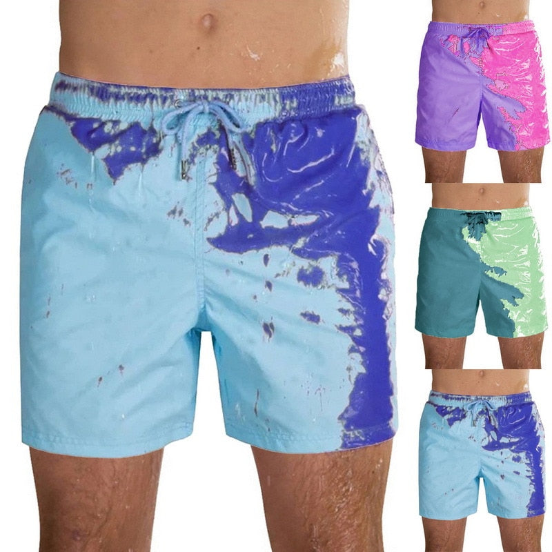 Ship in 24 hours Beach Shorts Men Magical Color Change Swimming Short Trunks Summer Child Swimsuit Swimwear Quick Dry Dropship
