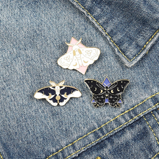 Metal Butterfly Enamel Label Pins Vivid Animals Women Brooches