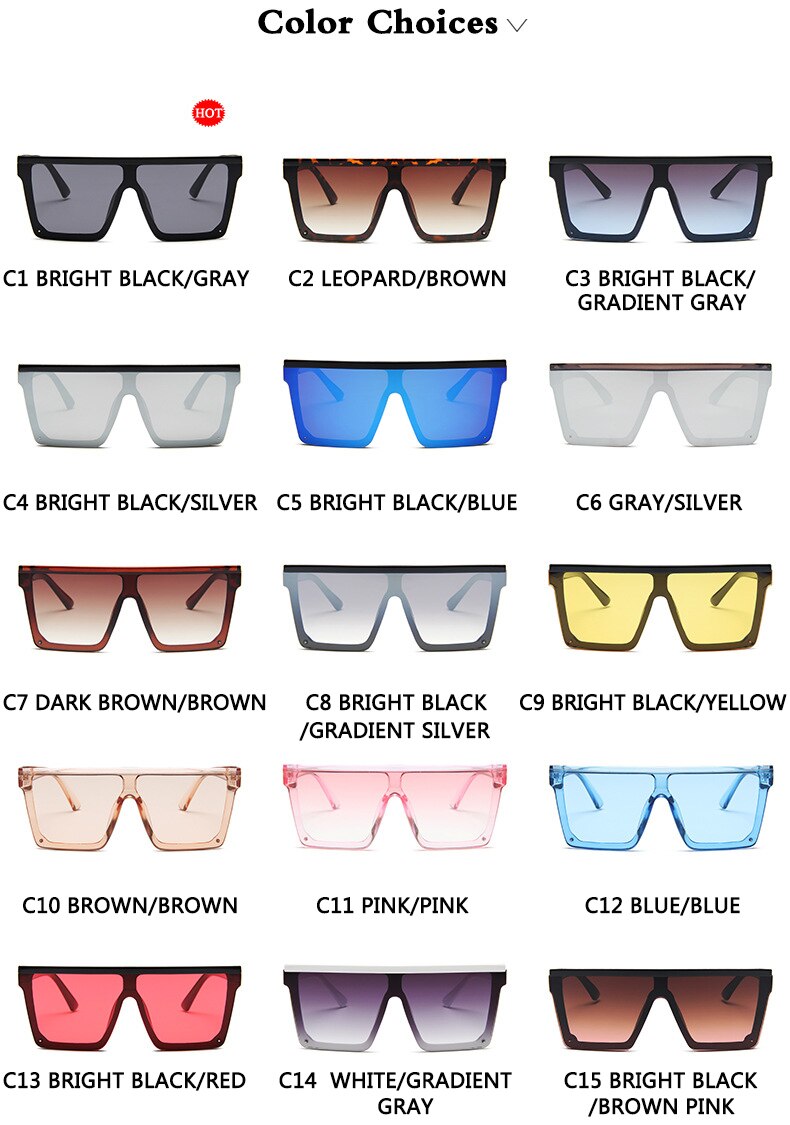 2021 Oversized Sunglasses Women Big Frame Square Flat Top Rivet Gradient Lens Sun Glasses Female Men Vintage Mirror Shades UV400