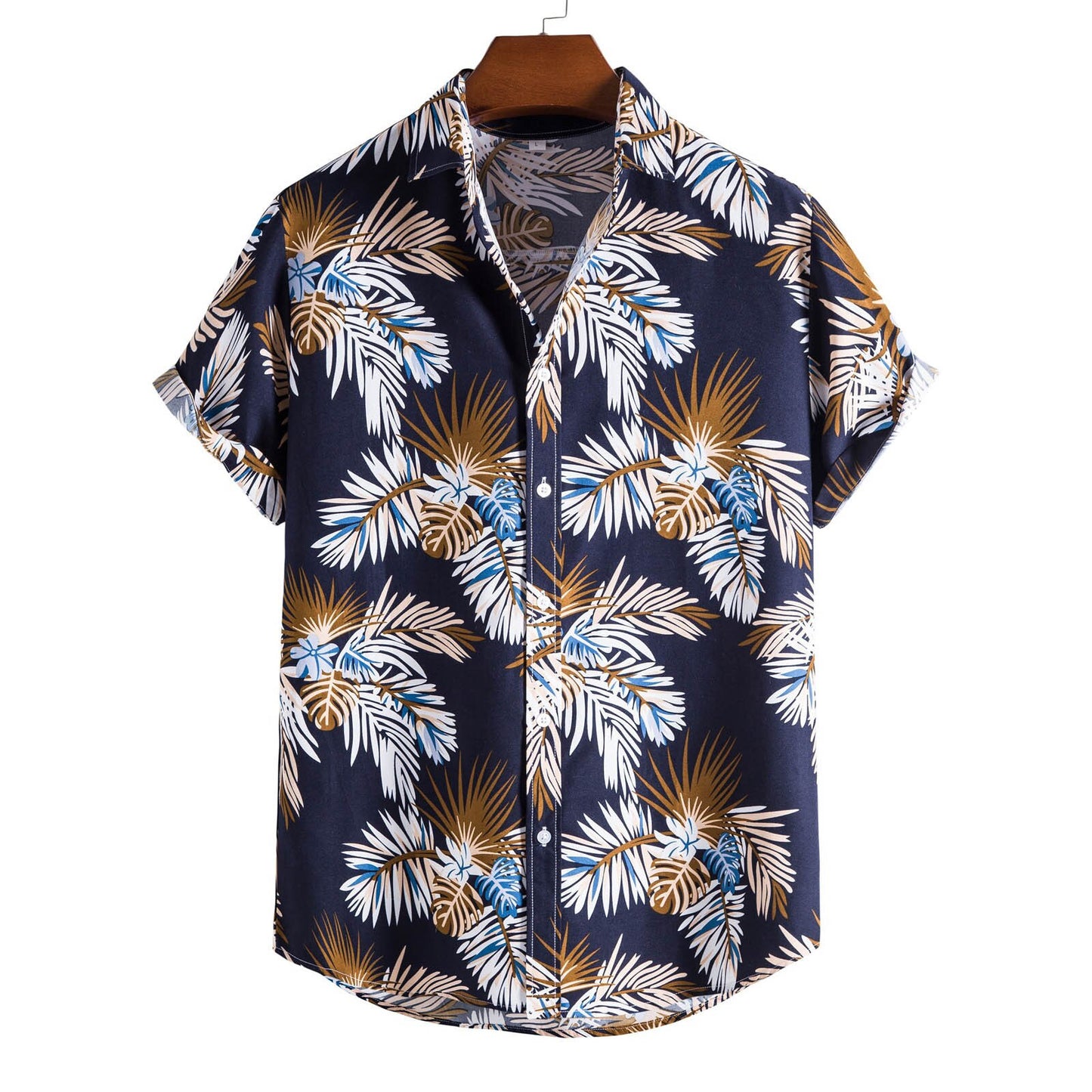 2021 Men Shirt Printed Turn Down Collar Short Sleeve Casual Streetwear Vintage Hawaiian Shirts Breathable Summer Camisas