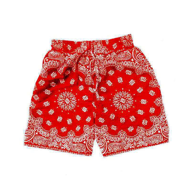 2021 European And American Men's Summer New Cashew Flower Retro Hip Hop Trend Floral Straight Loose Beach Three-Point Shorts
