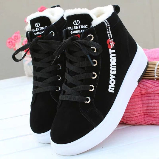 Winter Ankle Boots Women Warm Thick Plush Suede Snow Boots Female Sneakers Fur Shoes Women Botines Mujer