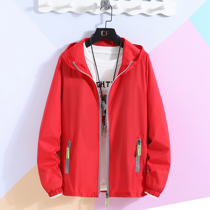 2021 Ultra Light Women Summer Outdoors Jacket Shiny  Hooded Sun protection clothing Solid Coat With Zipper Windbreaker
