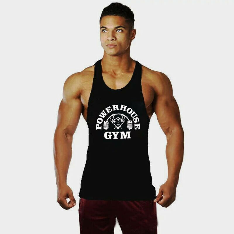 Men Print Style Gym Casual Sports Singlet Tank Top Tee Stringer Bodybuilding Muscle Fitness Vest
