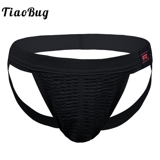 TiaoBug Men Athletic Supporter Jockstrap Sports Bikini Briefs Gay Swimwear Stretchy Underwear Workout Panties Male Underpants