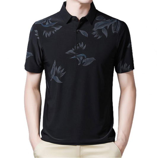 Men's shirt Streetwear Floral Print Short Sleeve Polyester Turn Down Collar Shirt Tops for Summer Casual Social Formal Shirt Top