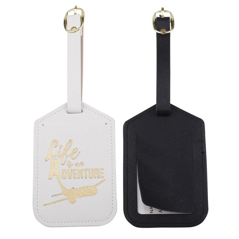 New Creative Leather Suitcase Luggage Tag Label Bag Pendant Handbag Portable Travel Accessories Name Id Address Tags A977
