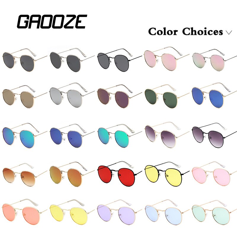 GAOOZE Round Glasses Women's Sunglasses for Men 2021 Luxury Vintage Female Sunglasses Retro Design Zonnebril Dames UV400 YJ012