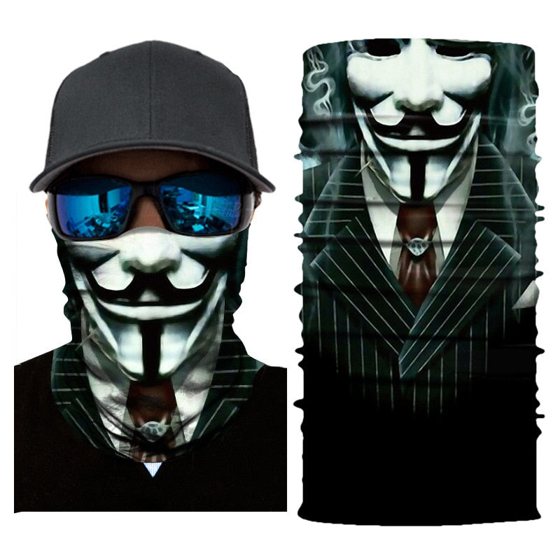 Cool Bandanas Seamless Balaclava Magic Scarf Neck Face Cover Ghost Skull Skeleton Mask Buffs Shield Headband Headwear Men Women