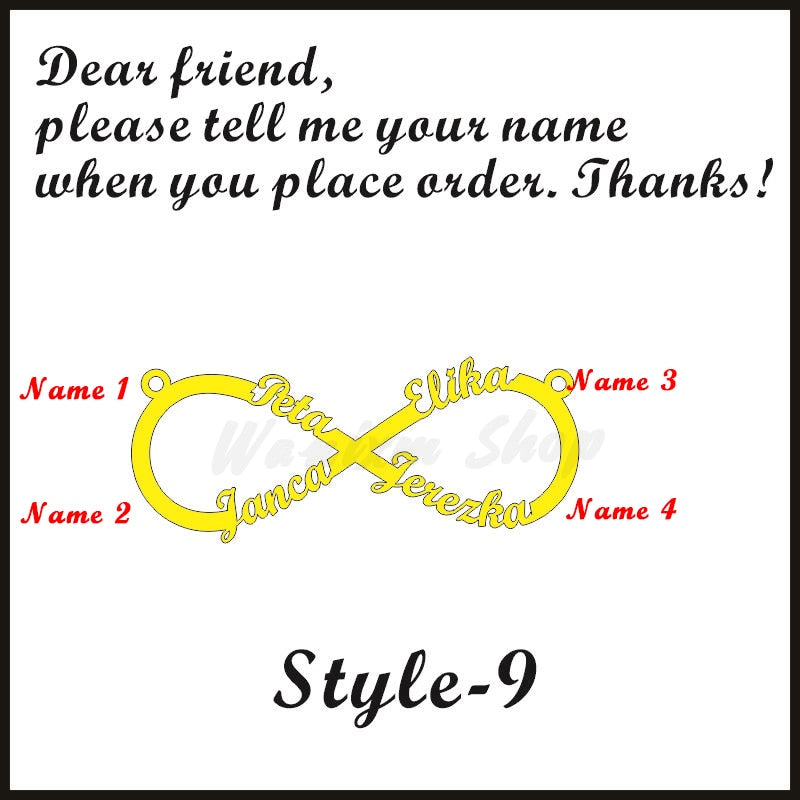 Customized Infinite Name Layer Necklaces for Women Personalized Stainless Steel Custom Necklace Couple Jewelry Nameplate Pendant