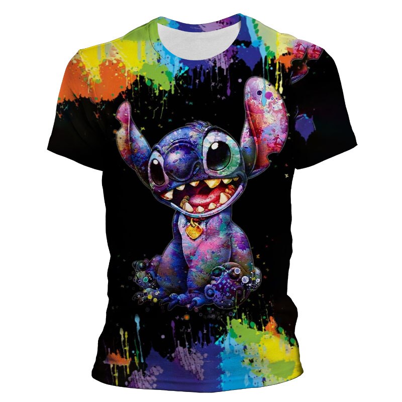 Cartoon Anime T-shirts For Men Disney Lilo & Stitch 3D Print Summer Women T Shirts Streetwear Fashion Children Clothing