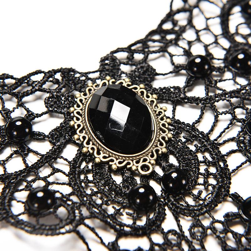 1 Pcs Velishy Fashion Necklace For Women Handmade Jewerly Gothic Vintage Lace Necklace Collar Choker Necklace Bib Gem Chain