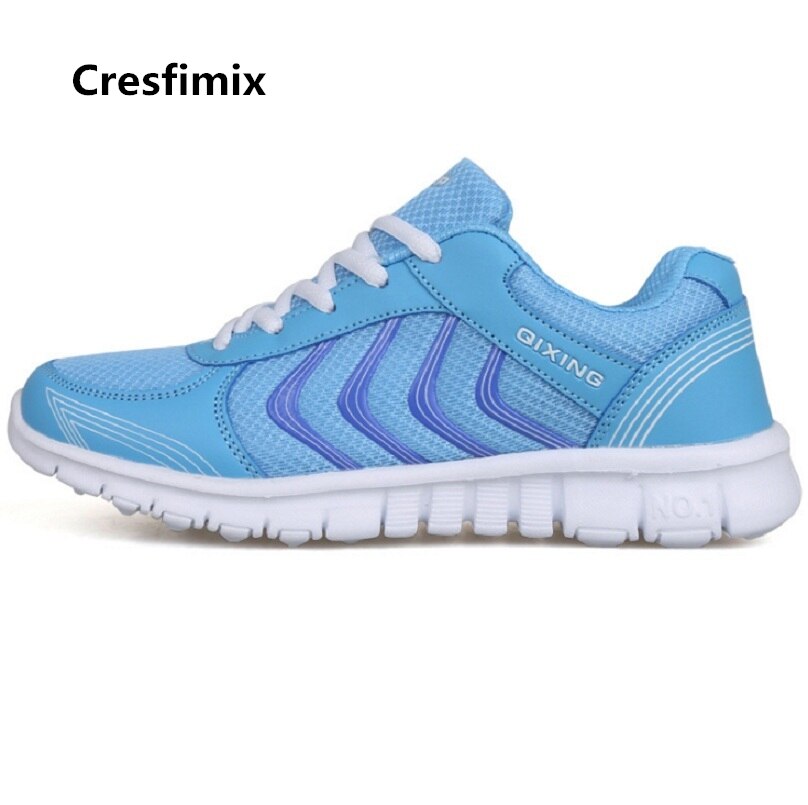 Cresfimix women fashion plus size comfortable lace up sneakers lady casual street shoes female casual light blue shoes c2693b