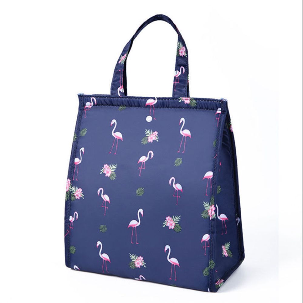 Animal Flamingo Lunch Bags Women Portable Functional Canvas Stripe Insulated Thermal Food Picnic Kids Cooler Lunch Box Bag Tote
