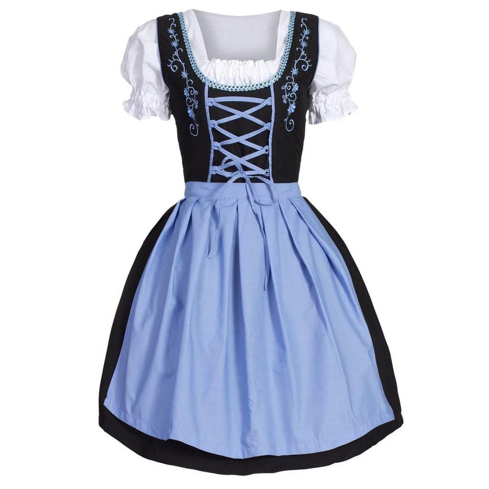 Tradition Costume Costume Bavarian Dirndl Dress With Apron Women Oktoberfest Costume Party Dirndl Maid Peasant Dress Femme Robe