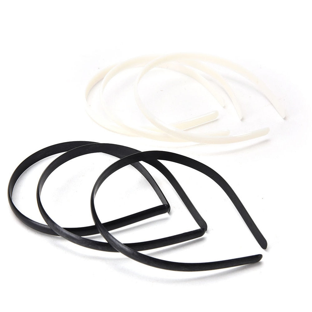 Wholesales 10pcs/lot Plain Lady Plastic Hair Band Headbands NO Teeth Headwear Girl Hair DIY Tool Accessories White Black