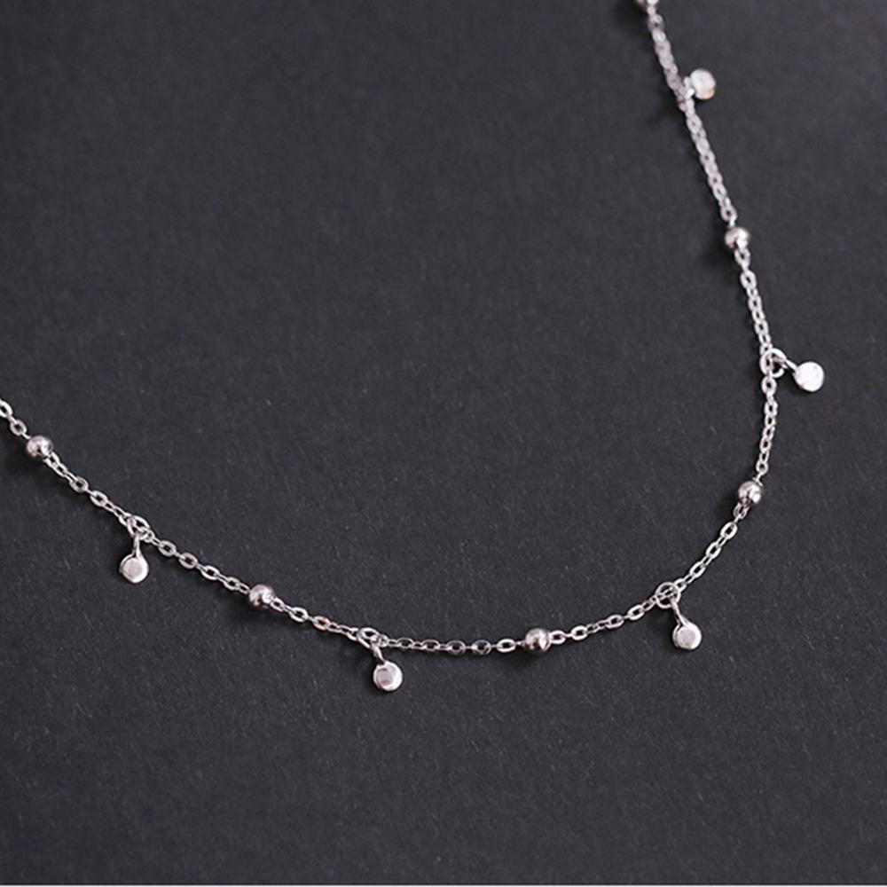 Fashion Elegant Minimalist Wafer Tassel Clavicle Chain Necklace Cute Geometric Round Choker Necklace Women Jewelry Gift
